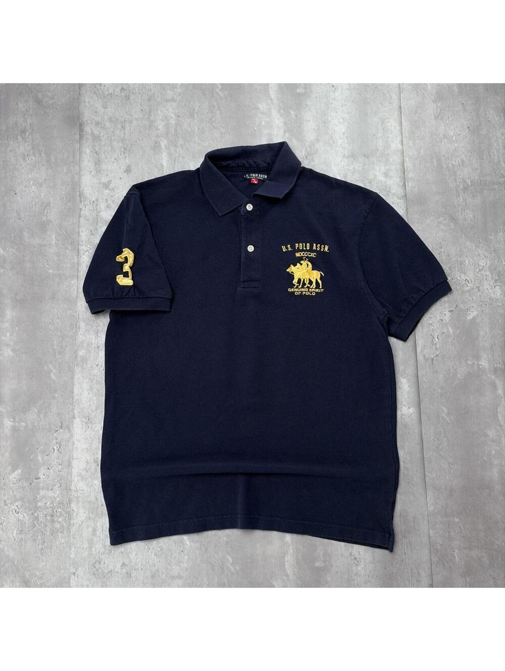 Y2K Navy U.S. Polo Assn Grunge Chief Keef Polo Shirt